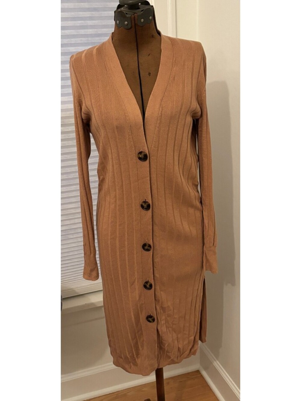 Ann Taylor Petite XXSP Ribbed Button-Up Long Cardigan Sweater (2147)
